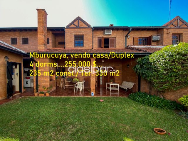 Casas - Mburucuya, vendo amplia casa/duplex con 4 dorms...