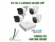 Vigilancia Potente, Kit 4 Cámaras 1080P Hilook by Hikvision🎥🌐