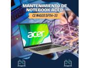 MANTENIMIENTO DE NOTEBOOK ACER CE N4020 SF114-33