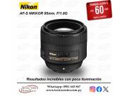 Lente Nikon AF-S 85mm. F/1.8G. Adquirila en cuotas!