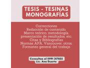 Elaboración de tesis, monografias, tesinas
