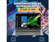 MANTENIMIENTO DE NOTEBOOK ACER CI7 A315-59-768T