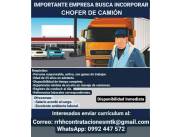 Trabajo de Chofer de camiones Scania y Volvo