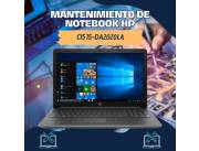 MANTENIMIENTO DE NOTEBOOK HP CI5 15-DA2020LA