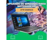 UPGRADE DE WINDOWS PARA NOTEBOOK HP CI7 15-DA0012LA