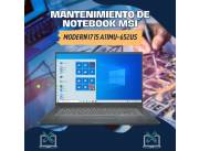 MANTENIMIENTO DE NOTEBOOK MSI MODERN I7 15 A11MU-652US