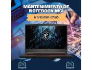 MANTENIMIENTO DE NOTEBOOK MSI I7 GF65 10UE-092US