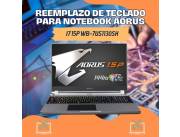REEMPLAZO DE TECLADO PARA NOTEBOOK AORUS I7 15P WB-7US1130SH