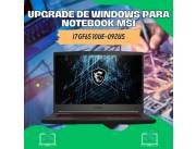 UPGRADE DE WINDOWS PARA NOTEBOOK MSI I7 GF65 10UE-092US