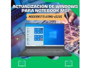 ACTUALIZACIÓN DE WINDOWS PARA NOTEBOOK MSI MODERN I7 15 A11MU-652US