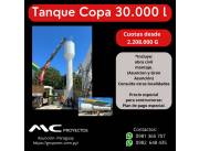 TANQUE COPA 30.000L CON OBRA CIVIL, TRASLADO Y MONTAJE P/ TODO EL PAIS. CUOTA 2.208.000 G