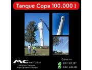 TANQUE COPA 100.000L CON OBRA CIVIL, TRASLADO Y MONTAJE P/. EL PAIS. EN CUOTAS