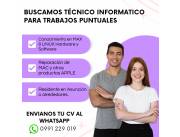 BUSCO SERVICIO DE TÉCNICO INFORMÁTICO PARA TRABAJOS PUNTUALES