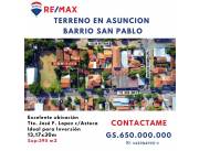 OPORTUNIDAD DE INVERSIÓN VENDO TERRENO Barrio SAN PABLO - ASUNCIÓN