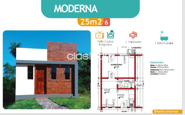 Casa+Terreno con Financiacion a Precio de Alquiler | Clasipar Casas - Casa+Terreno con Financiacion a Precio de Alquiler