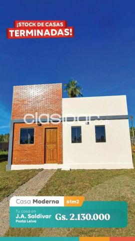 Casa Terminada+Terreno financiado a precio de Alquiler | Clasipar Casas - Casa Terminada+Terreno financiado a precio de Alquiler