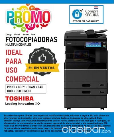 Fotocopiadora Toshiba A3 Oficio Carta A4 A5 de bajo costo por copia, multifuncional | Clasipar Otros electrónica - Fotocopiadora Toshiba A3 Oficio Carta A4 A5 de bajo costo por copia, multifuncional
