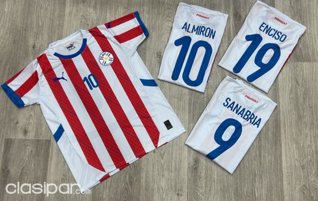 ▪️Camiseta tailandesa Paraguay logo termosellado con el Almiron N10 Enciso N19 Sanabria N9 | Clasipar Artículos de Fútbol y Accesorios - ▪️Camiseta tailandesa Paraguay logo termosellado con el Almiron N10 Enciso N19 Sanabria N9