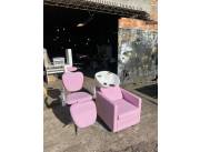 SILLON MAQUILLADOR + LAVACABEZAS BACHA DE PORCELANA SILLON MAQUILLADOR + LAVACABEZAS BACHA DE PORCELANA