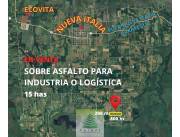 TERRENO 15 HAS EN NUEVA ITALIA SOBRE ASFALTO ZONA ALTA Y PLANA TERRENO 15 HAS EN NUEVA ITALIA SOBRE ASFALTO ZONA ALTA Y PLANA