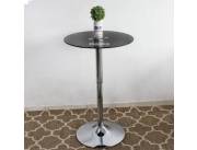 MESA ALTA DE VIDRIO PATAS CROMADA (3787) IMP MESA ALTA DE VIDRIO PATAS CROMADA (3787) IMP