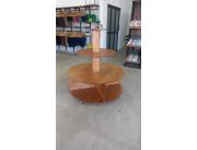 Mostrador giratorio de madera con ruedas Mostrador giratorio de madera con ruedas