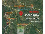 TERRENO DE 24 HECTÁREAS SOBRE RUTA ASFALTADA EN VILLETA TERRENO DE 24 HECTÁREAS SOBRE RUTA ASFALTADA EN VILLETA