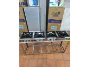 COCINA INDUSTRIAL 4 HORNALLAS DOBLE QUEMADOR LINEA MARCA KENOK INOXIDABLE COCINA INDUSTRIAL 4 HORNALLAS DOBLE QUEMADOR LINEA MARCA KENOK INOXIDABLE