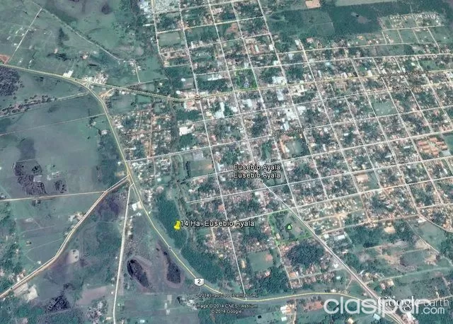 VENDO URGENTE 14 HA. EN EUSEBIO AYALA, A 2 CUADRAS DE LA RUTA 2, PRACTICAMENTE LINDA CON LA ZONA URBANA — foto 2