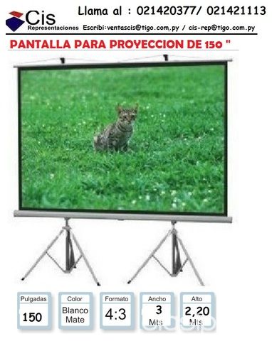 Computadoras - Notebooks - Vendo Pantalla Para Proyeccion con Tripode de 150