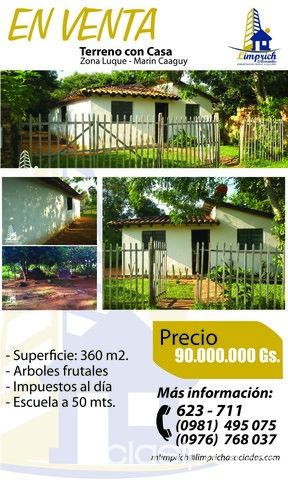 Venta de Terreno con Casa - Zona Luque - Marin Caaguy — foto 3