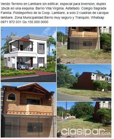 TERRENO EN LAMBARE A 2 CUADRAS DE CACIQUE. 8x24 m2 — foto 3