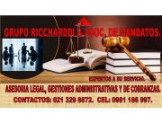 GRUPO RICCHARDDI & ASOC. DE MANDATOS. ASESORIA LEGAL, GESTIONES ADMINISTRATIVAS Y DE COBRANZAS.