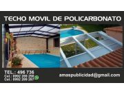 Techos de policarbonato - Techos moviles / techos corredizos, especialmente para piscinas, patios y corredores