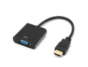 CONVERSOR HDMI A VGA , CONVIERTE TU SALIDA HDMI , A SALIDA VGA, HDMI MACHO A VGA HEMBRA