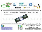 MEM DDR3 4GB 1333 MHZ KINGSTON