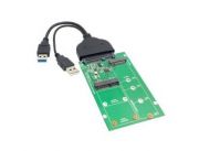 Cablecc USB 3.0 to SATA 22pin 2.5 Hard Disk to 2 in 1 Combo Mini PCI- E 2 Lane M.2 NGFF & mSATA SSD Adaptador conversor.