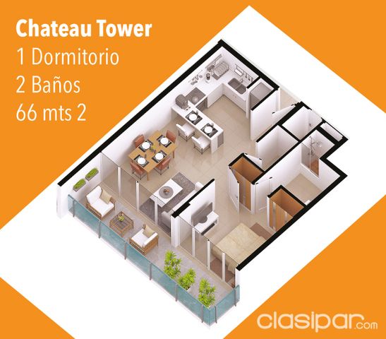 Chateau Tower - Quinto Piso - Lateral - 66m2 — foto 3