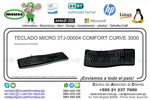 Teclado Microsoft 3000 3TJ-00004 Con Cable