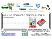 MEM. SD 16GB MICRO SANDISK CLASS 10