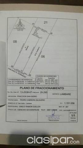 !!!OFERTA!!! VENDO TERRENO PARA DUPLEX EN LAMBARE A 2 CUADRAS DE DEFENSORES DEL CHACO Y 2 DE AVENIDA SAN ISIDRO — foto 2