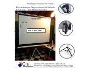 Pantalla Con Tripode Para Usar Con Proyector.