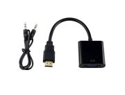 ADAPTADOR CONVERSOR HDMI A VGA + AUDIO JACK 3,5 MM. FULL HD 1080P - Notebook
