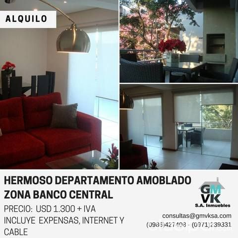 ALQUILO DEPARTAMENTO TOTALMENTE AMOBLADO – ZONA BANCO CENTRAL — foto 2