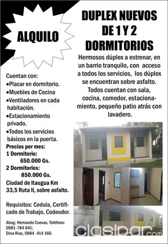 ALQUILO DUPLEX A ESTRENAR - ITAUGUA — foto 2