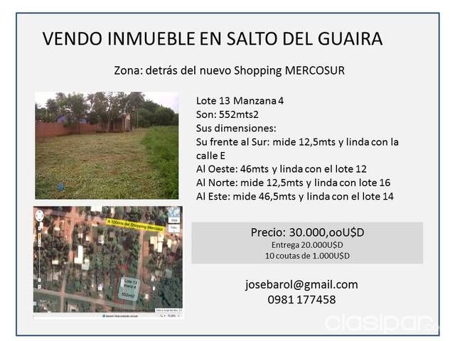 OFERTA...Vendo lote con casita en Salto del Guairá — foto 3