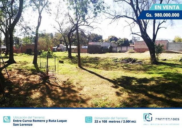 Vendo Terreno de 2.000 m2 y de frente 22 x 108 metros de fondo, sobre asfalto entre Curva Romero y Ruta Luque San Lorenz — foto 2