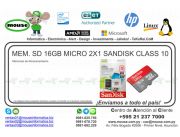 MEM. SD 16GB MICRO 2X1 SANDISK CLASS 10