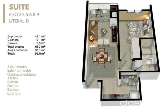 DEPARTAMENTOS DE 1 DORMITORIO EN POZO — foto 3