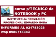 notebook/pc....acá tienes el curso p/tecnico en mantenimiento y reparación